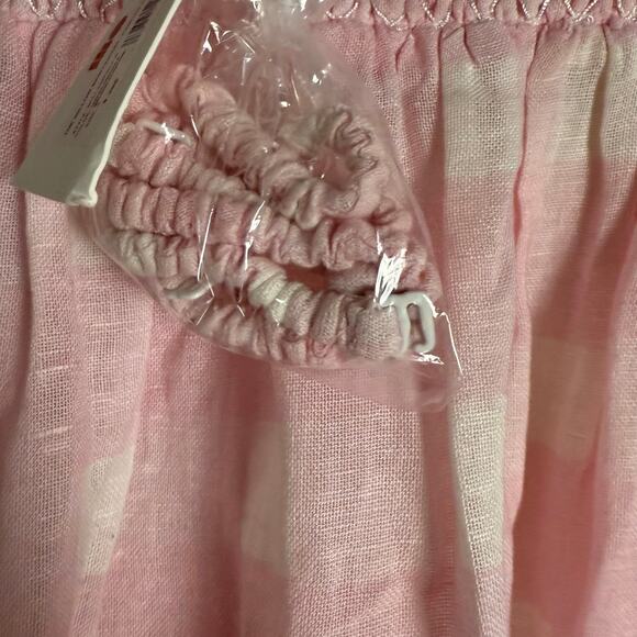 Solid & Striped Willow Linen Gauze Gingham Pink Cloud Midi Dress Skirt S - Picture 8 of 10